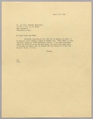 [Letter from I. H. Kempner to Mr. and Mrs. Michael Gutterson, April 30, 1960]