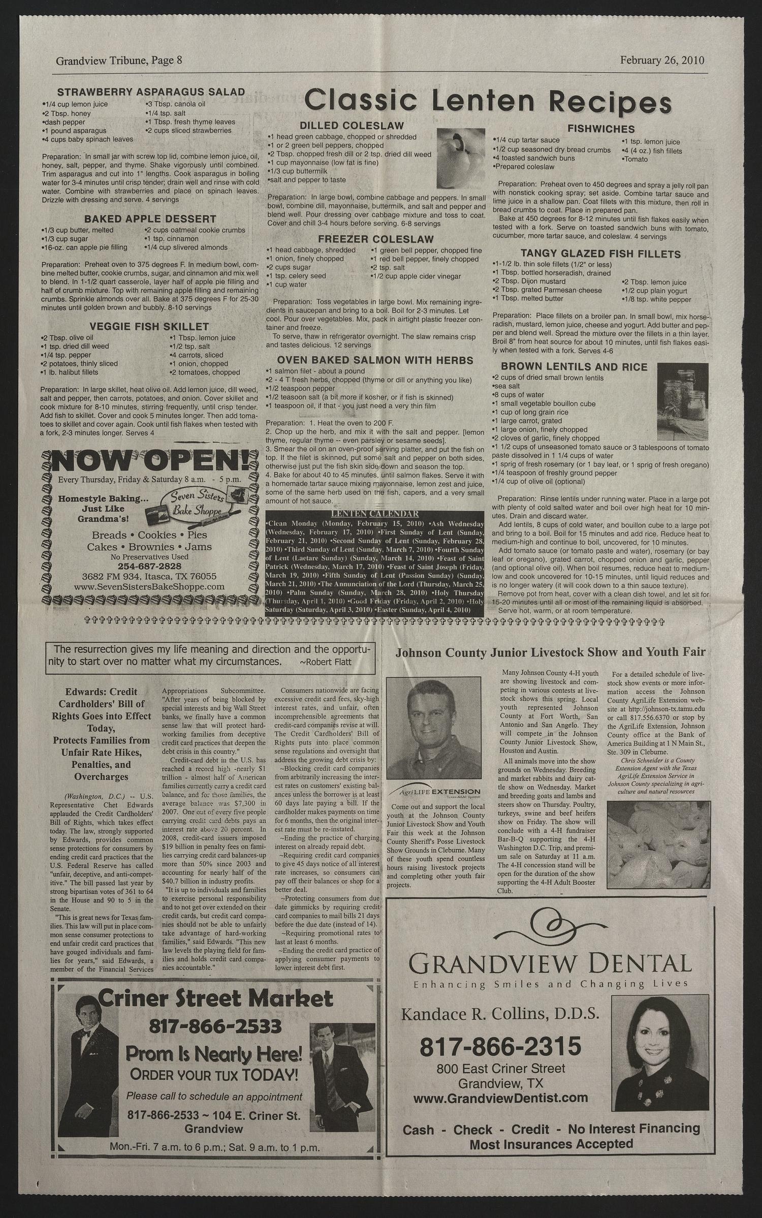 The GV Tribune (Grandview, Tex.), Vol. 115, No. 9, Ed. 1 Friday, February 26, 2010
                                                
                                                    [Sequence #]: 8 of 12
                                                