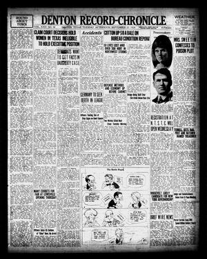 Denton Record-Chronicle (Denton, Tex.), Vol. 24, No. 34, Ed. 1 Tuesday, September 23, 1924