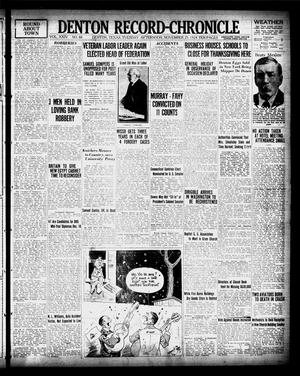 Denton Record-Chronicle (Denton, Tex.), Vol. 24, No. 88, Ed. 1 Tuesday, November 25, 1924