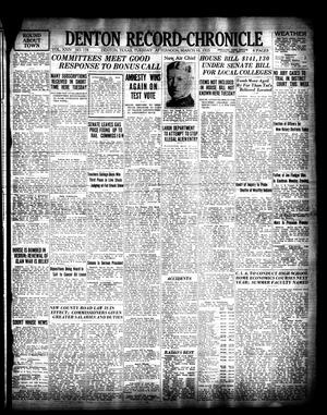 Denton Record-Chronicle (Denton, Tex.), Vol. 24, No. 178, Ed. 1 Tuesday, March 10, 1925