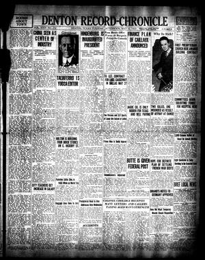 Denton Record-Chronicle (Denton, Tex.), Vol. 24, No. 232, Ed. 1 Tuesday, May 12, 1925