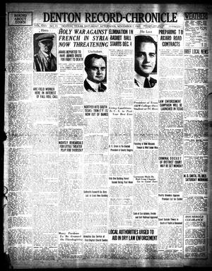 Denton Record-Chronicle (Denton, Tex.), Vol. 25, No. 73, Ed. 1 Saturday, November 7, 1925