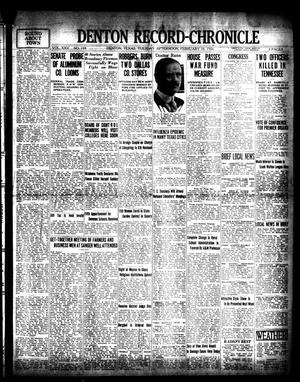 Denton Record-Chronicle (Denton, Tex.), Vol. 25, No. 159, Ed. 1 Tuesday, February 16, 1926