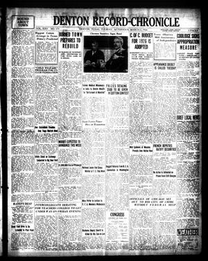 Denton Record-Chronicle (Denton, Tex.), Vol. 25, No. 171, Ed. 1 Tuesday, March 2, 1926