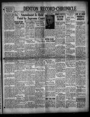 Denton Record-Chronicle (Denton, Tex.), Vol. 30, No. 166, Ed. 1 Tuesday, February 24, 1931
