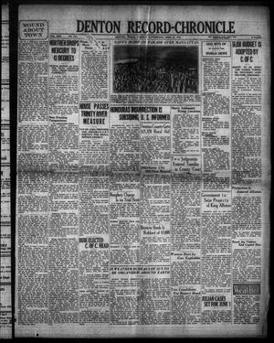 Denton Record-Chronicle (Denton, Tex.), Vol. 30, No. 214, Ed. 1 Tuesday, April 21, 1931
