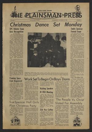 Primary view of object titled 'The Plainsman Press (Levelland, Tex.), Vol. 7, No. 8, Ed. 1 Wednesday, December 16, 1964'.