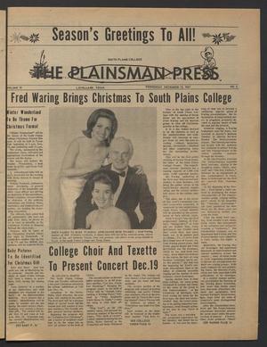 The Plainsman Press (Levelland, Tex.), Vol. 10, No. 6, Ed. 1 Wednesday, December 13, 1967