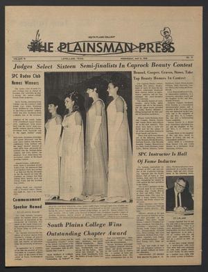 The Plainsman Press (Levelland, Tex.), Vol. 10, No. 15, Ed. 1 Wednesday, May 8, 1968