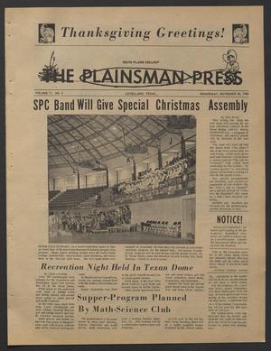 The Plainsman Press (Levelland, Tex.), Vol. 11, No. 5, Ed. 1 Wednesday, November 20, 1968