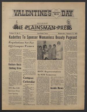 The Plainsman Press (Levelland, Tex.), Vol. 12, No. 9, Ed. 1 Wednesday, February 11, 1970