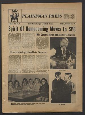 Plainsman Press (Levelland, Tex.), Vol. 13, No. 9, Ed. 1 Friday, February 12, 1971
