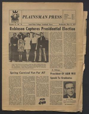 Plainsman Press (Levelland, Tex.), Vol. 13, No. 14, Ed. 1 Wednesday, May 12, 1971