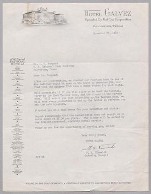 [Letter from F. A. Vicevich to Isaac H. Kempner, November 29, 1949]