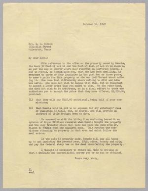 [Letter from Isaac H. Kempner to Mabel Godwin, October 14, 1949]