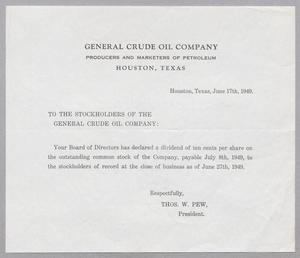 [Letter from General Crude Oil Company, June 17th, 1949]