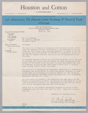[Letter from H. Dick Golding to I. H. Kempner and Harris L. Kempner, March 31, 1949]