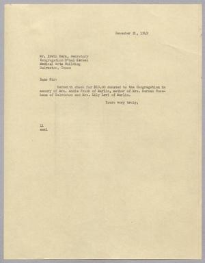 [Letter from Isaac Hebert Kempner to Irwin Herz, December 21, 1949]