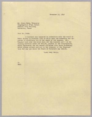 [Letter from I. H. Kempner to Mr. Irwin Herz, November 19, 1949]