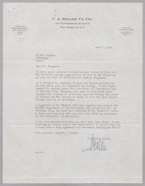 Primary view of object titled '[Letter from C. A. Heller to Isaac H. Kempner, June 7, 1949]'.