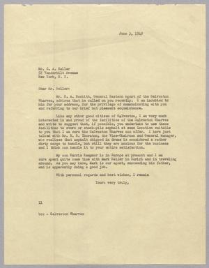 [Letter from Isaac H. Kempner to C. A. Heller, June 3, 1949]