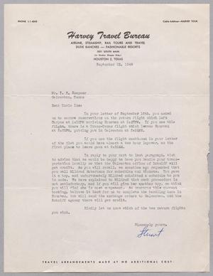 [Letter from D. S. Godwin Jr. to I. H. Kempner, September 22, 1949]