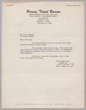 [Letter from D. Stuart Godwin Jr. to I. H. Kempner, February 21, 1949]