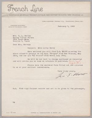 [Letter from Jean E. Vesco to Mrs. G. L. Harvey, February 7, 1949]