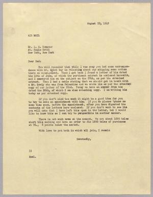 [Letter from Harris Leon Kempner to I. H. Kempner, August 29, 1949 #2]