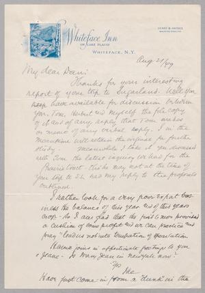 [Letter from I. H. Kempner to Daniel W. Kempner, August 21, 1949]