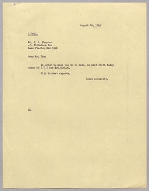 [Letter from A. H. Blackshear, Jr. to Isaac Herbert Kempner, August 26, 1949]