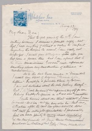 [Letter from I. H. Kempner to Daniel W. Kempner, August 13, 1949]