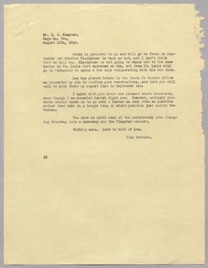[Letter from Daniel W. Kempner to I. H. Kempner, August 12, 1949, Page 2]