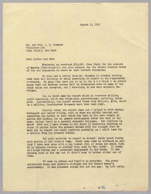 [Letter from Harris Leon Kempner to Mr. and Mrs. I. H. Kempner, August 9, 1949]