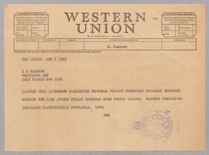 [Telegram from Daniel W. Kempner to Isaac H. Kempner, August 1, 1949]