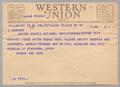Letter: [Telegram from Henrietta and Isaac H. Kempner to Harris Kempner, Augu…