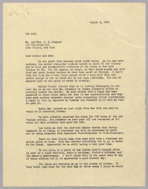 [Letter from Harris L. Kempner to Mr. and Mrs. Isaac H. Kempner, August 6, 1949]