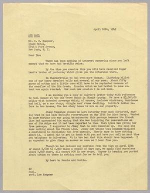 [Letter from Daniel W. Kempner to I. H. Kempner, April 26, 1949]