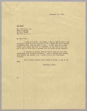 [Letter from I. H. Kempner to Otto Marx, Jr., November 28, 1949]