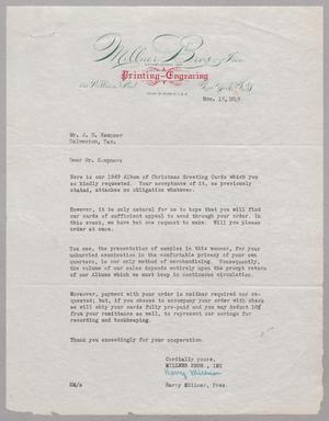 [Letter from Millner Bros., Inc. to I. H. Kempner, November 15, 1949]