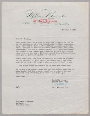 [Letter from Millner Bros., Inc.  to I. H. Kempner, November 7, 1949]