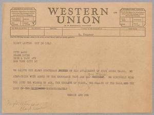 [Telegram from Henrietta and Isaac H. Kempner to Otto Marx, October 30, 1949]