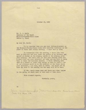 [Letter from I. H. Kempner to R. J. Morfa, October 20, 1949]