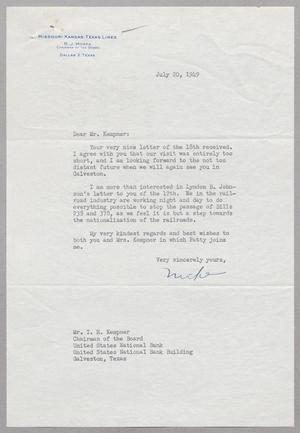 Primary view of object titled '[Letter from R. J. Morfa to I. H. Kempner, July 20, 1949]'.