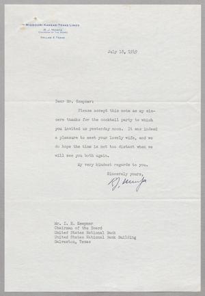 [Letter from R. J. Morfa to I. H. Kempner, July 18, 1949]