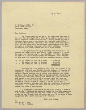 [Letter from I. H. Kempner to Ballinger Mills, Jr., May 25, 1949]