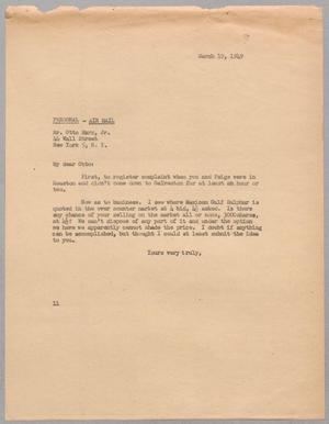 [Letter from I. H. Kempner to Otto Marx, Jr.  March 19, 1949]