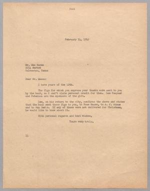 [Letter from I. H. Kempner to Sam Maceo, February 13, 1949]