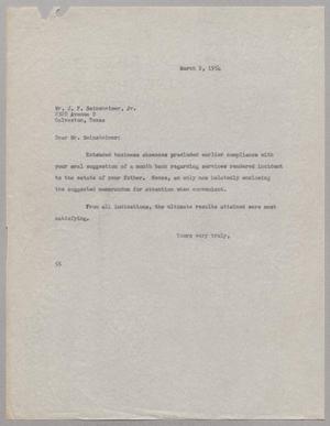 [Letter from R. I. Mehan to J. F. Seinsheimer, Jr., March 2, 1954]